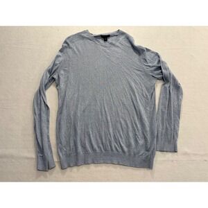 Banana Republic Mens Silk Linen Sweater Light Blue Crew Neck XL Lightweight